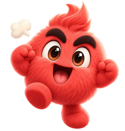Red energetic MoodMatch character