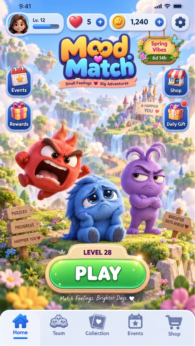 MoodMatch home screen