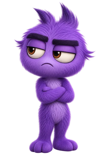 Purple unimpressed MoodMatch character