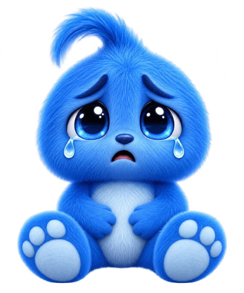 Blue MoodMatch character expressing sadness
